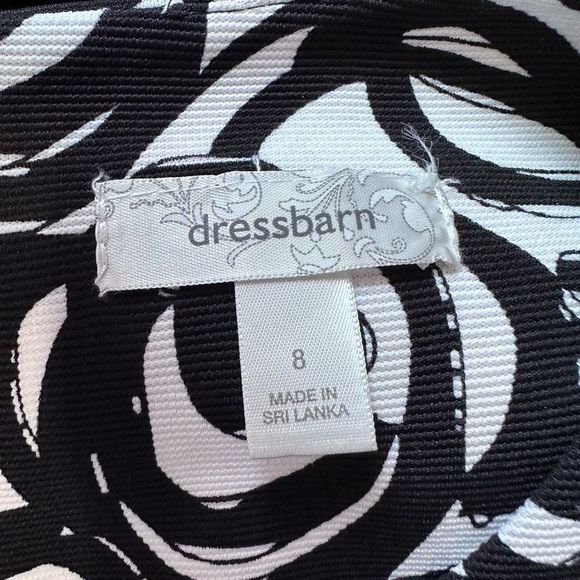 Dress Barn black & white belted dress size 8 - Picture 5 of 7